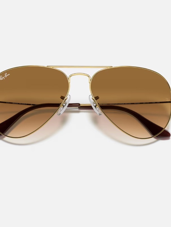 Ray-Ban Aviator sunglasses (RB3025). Gold frame/brown gradient lenses main image 5